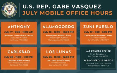 Rep. Gabe Vasquez’ July Office Hours